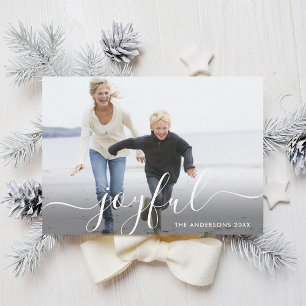 Joyful Script Holiday Photo Card