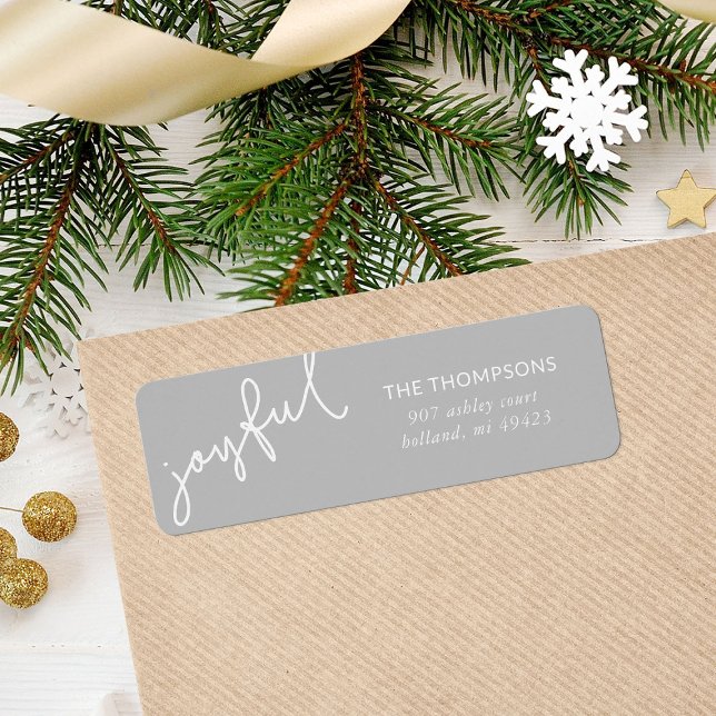Joyful Script Holiday Return Address (Creator Uploaded)