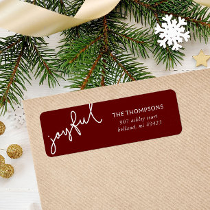 Joyful Script Holiday Return Address