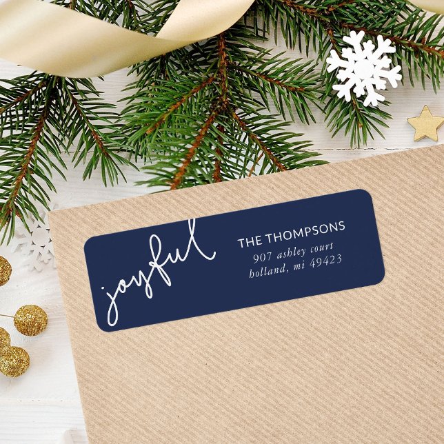Joyful Script Holiday Return Address (Creator Uploaded)