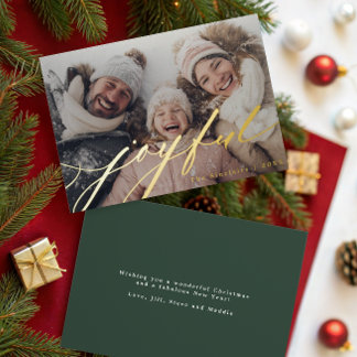 Joyful Script Overlay Photo Dark Green