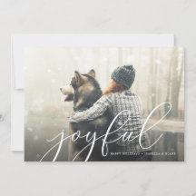 Joyful Script Photo Holiday Card