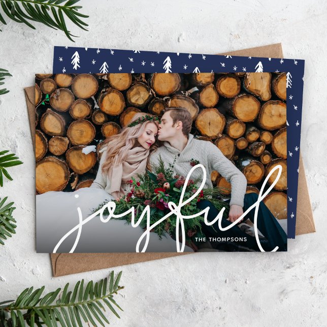 Joyful Script Photo Overlay Holiday Card (Creator Uploaded)
