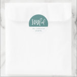 Joyful script text typography Christmas holiday Classic Round Sticker<br><div class="desc">Joyful script text typography Christmas holiday stickers. colour can be changed,  Part of a collection.</div>