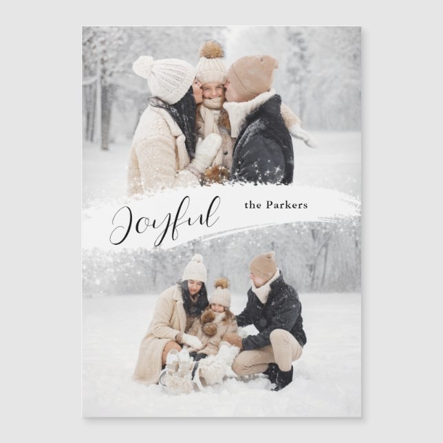 Joyful Script with Snowy Brushstroke 2-Photo (Front)