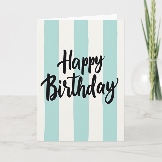 Joyful Scripted Stripes Card (Front)