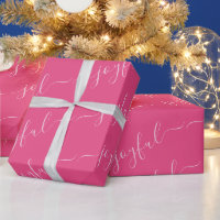 Joyful Scroll Text In Pink Christmas