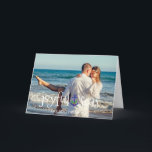 Joyful Seas Beach Nautical Christmas Holiday Card<br><div class="desc">Joyful seas warm weather Christmas with nautical anchor and holly. Photo template licensed via Pixabay under CC0 and must be replaced with your own photo</div>