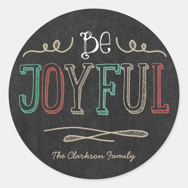 Joyful Season Custom Holiday Stickers (Front)