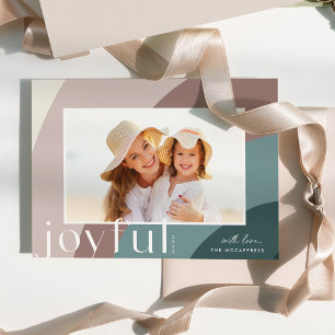 Joyful Shades Modern Horizontal Photo Holiday Card