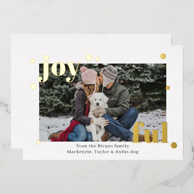 Joyful Simple Elegant Merry Christmas Personalised (Front/Back)