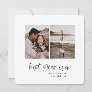 Joyful simple elegant multi photo christmas card