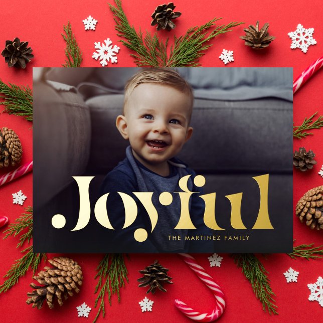 Joyful simple modern one photo Christmas (Creator Uploaded)