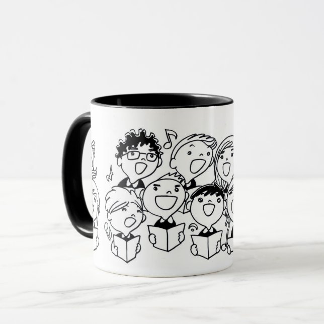 Joyful Singing Children: Whimsical Mug (Front Left)