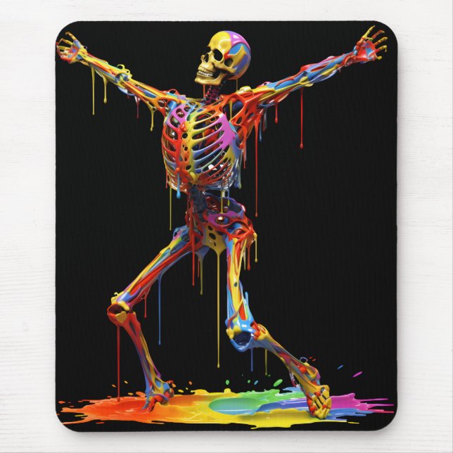 Joyful Skeleton: Dance of Colours Mouse Pad (Front)