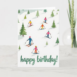 Joyful Skiing Birthday Card