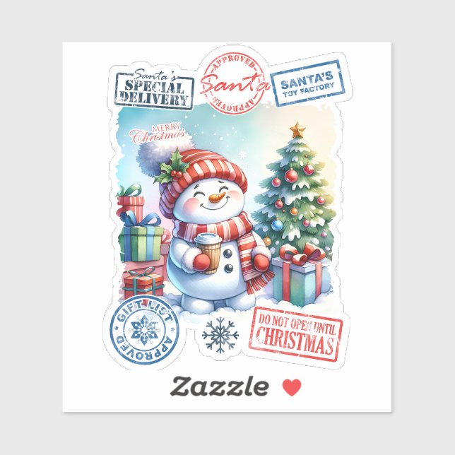 Joyful Snowman Christmas Sticker (Sheet)