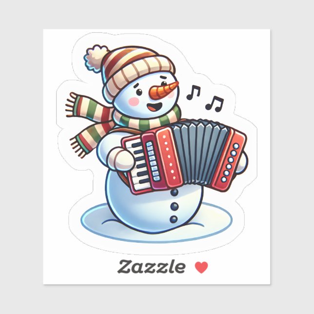 Joyful Snowman Playing Accordion (Sheet)