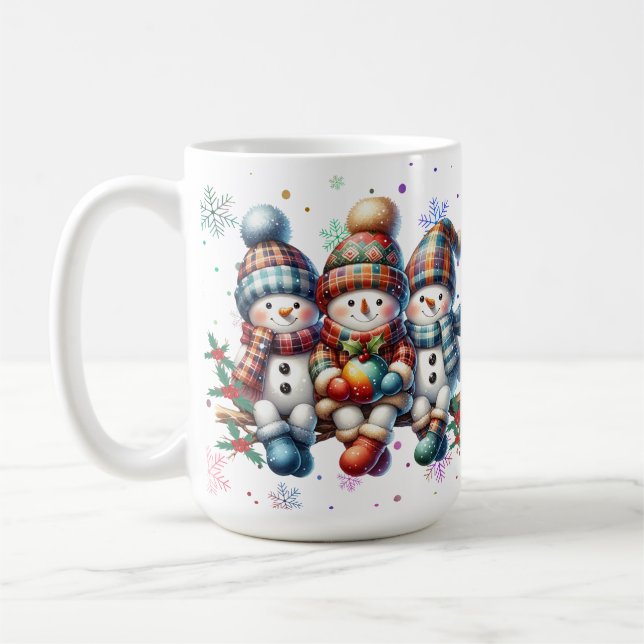 Joyful Snowmen Holiday Mug (Left)