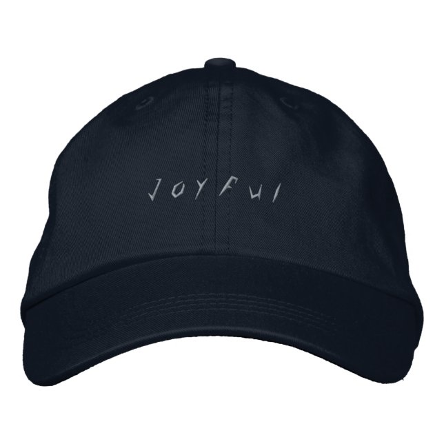 Joyful Spirit Navy Cheerful Vibes Stylish-Hat Cool Embroidered Hat (Front)
