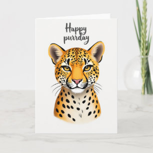 Joyful Spotted Feline Card