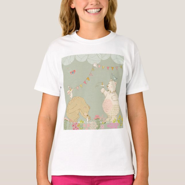 Joyful spring bears T-Shirt (Front)