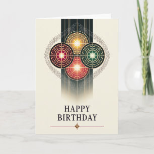 Joyful Stained Glass Birthday Card