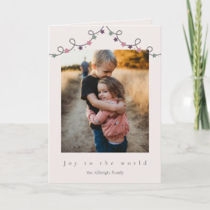 Joyful Star Garland Family Photo Christmas Holiday Card