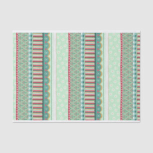 Joyful Stripe Green Christmas Tissue Paper
