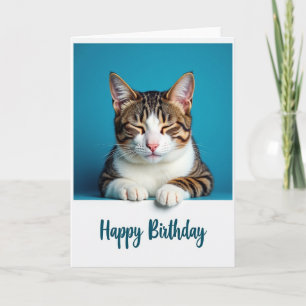 Joyful Striped Cat Card
