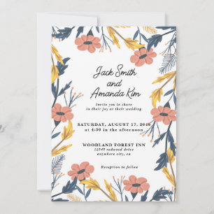 Joyful Summer Flower Wedding Invitations