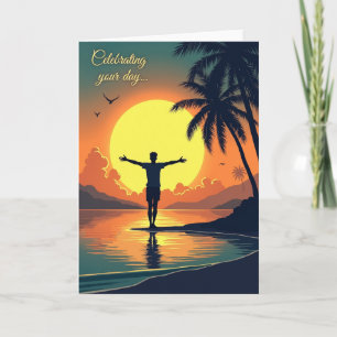 Joyful Sunset Birthday Card