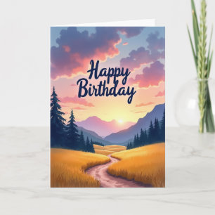 Joyful Sunset Mountain Card