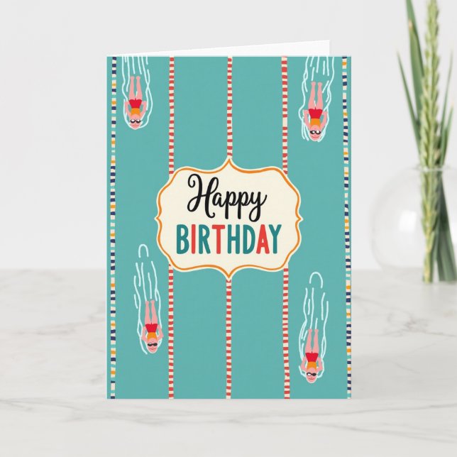 Joyful Swim Birthday Card (Front)