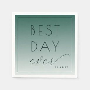 Joyful Teal Minimalist Celebration Napkin