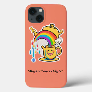 “Joyful Teapot Rainbow Delight” iPhone 13 Case