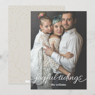 Joyful Tidings Script Custom Photo Holiday Card