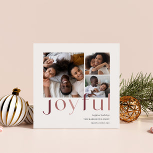Joyful Tones   3 Photo Collage Holiday Card
