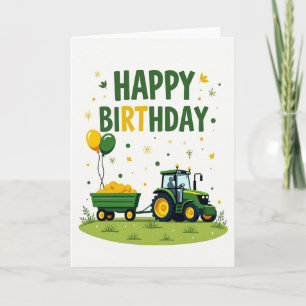 Joyful Tractor Birthday Card