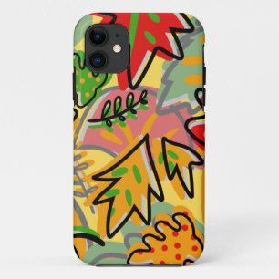 Joyful tropical vintage leaves girly yellow green Case-Mate iPhone case