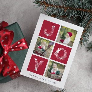 Joyful Type   Three Photo Holiday Card
