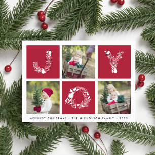 Joyful Type   Three Photo Holiday Card