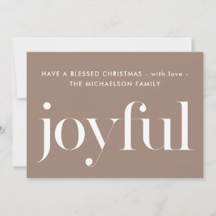 Joyful Typography Blessed Christmas Holiday Card