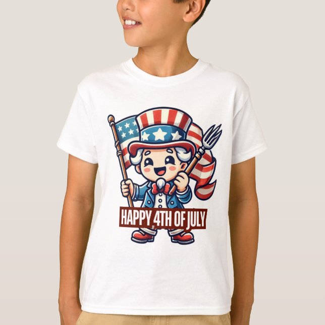  "Joyful Uncle Sam: Happy 4th of July" T-Shirt (Front)