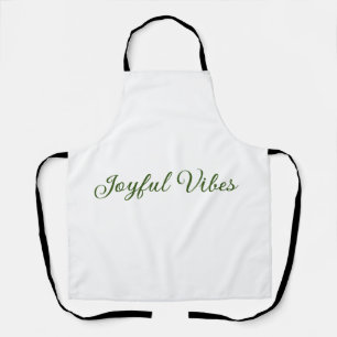 Joyful vibes christmas green holiday family name apron