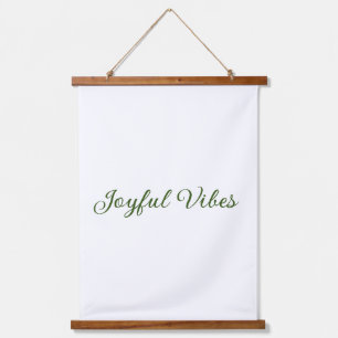 Joyful vibes christmas green holiday family name hanging tapestry