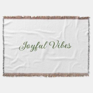 Joyful vibes christmas green holiday family name throw blanket