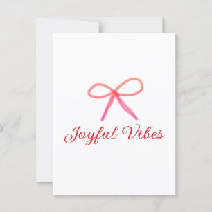 Joyful vibes christmas RED BOW holiday family name Postcard