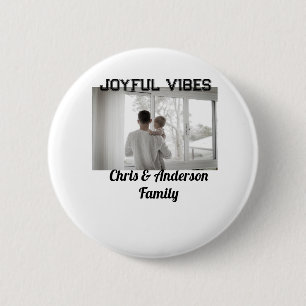Joyful Vibes father son family Christmas holiday p 6 Cm Round Badge