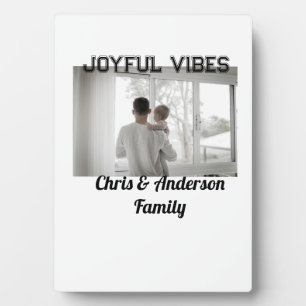 Joyful Vibes father son family Christmas holiday p Plaque